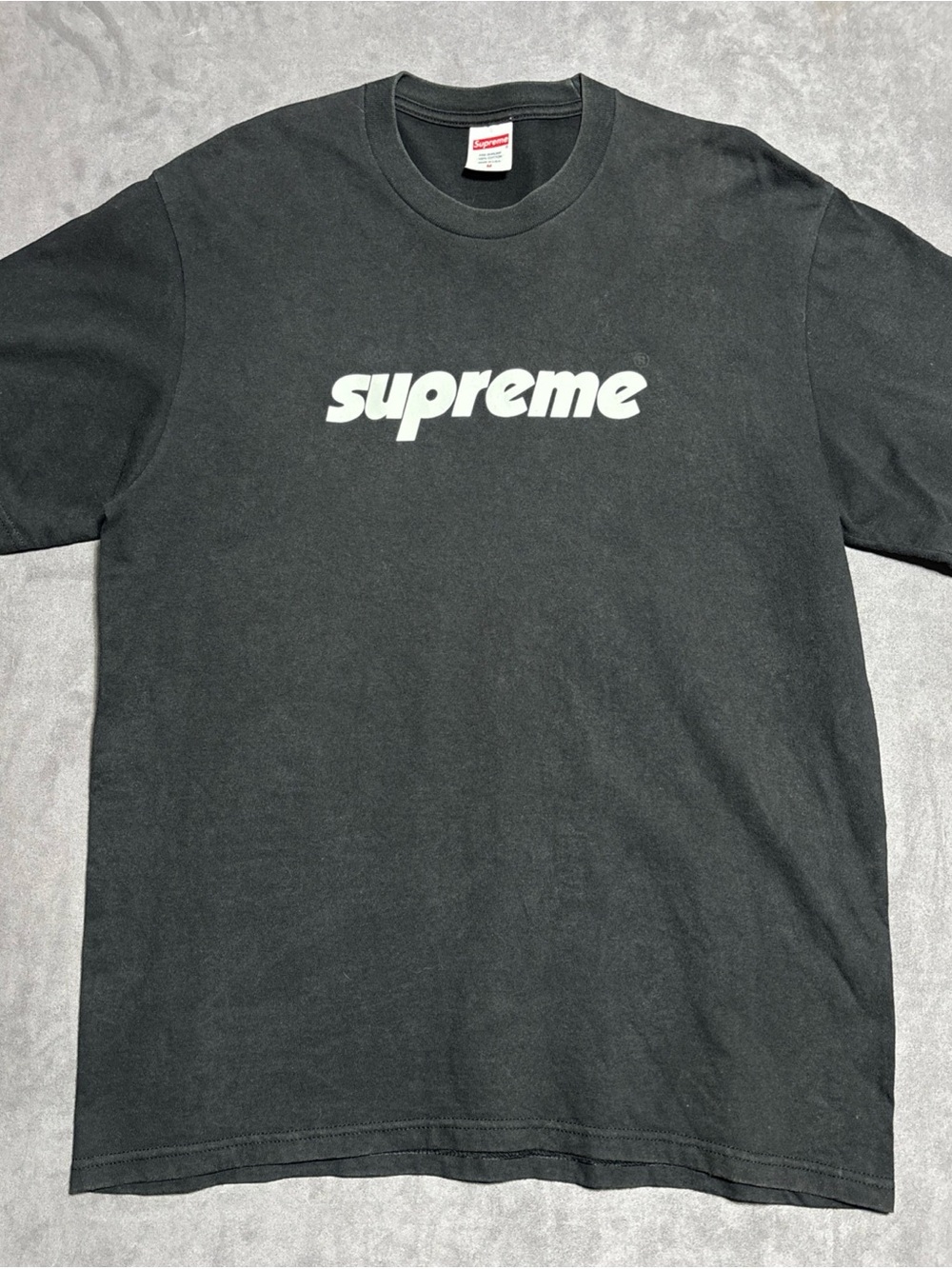 Supreme Pin line Tee Washed Black Size Medium M Mens SS24 Short Sleeve